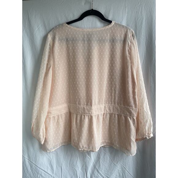 NWT - Loft Baby Pink Peplum Top Size Large - Picture 4 of 4